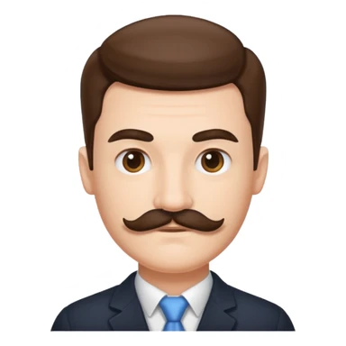 A person with a square mustache and a side part  sticker