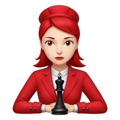 woman chess players in red outfits sticker