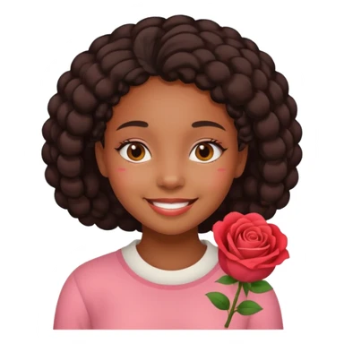 young black girl in love sticker