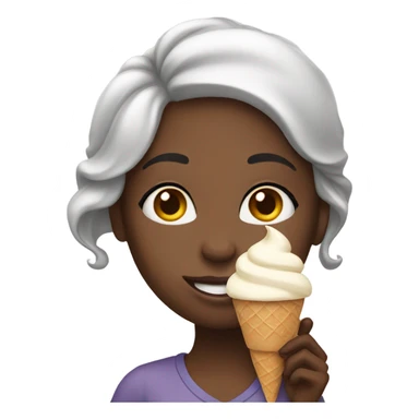 Black girl with ice cream in her hand sticker