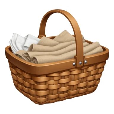 Brown basket with fresh washed linen sticker