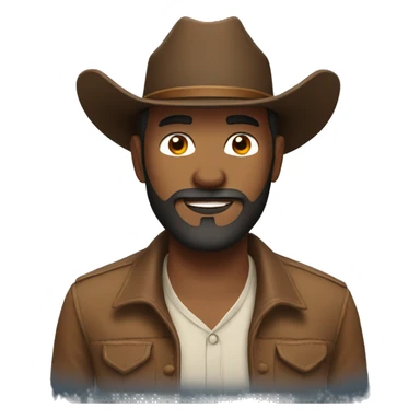 Man with a brown beard in a cowboy hat sticker