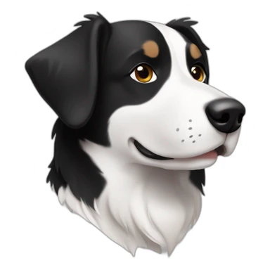 border-collie-cross-beagle-black-and-white-with-no-white-markers-and-has-shorter-hair sticker