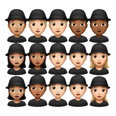black hat wearing people sticker