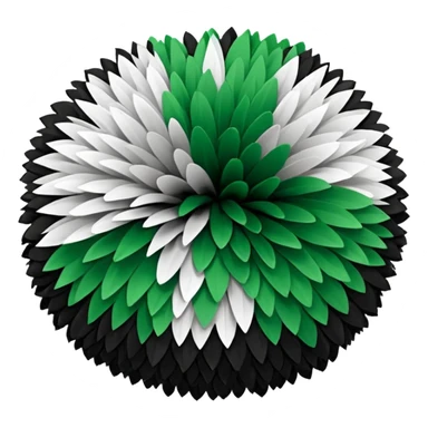 Green, black and white cheer pompom  sticker