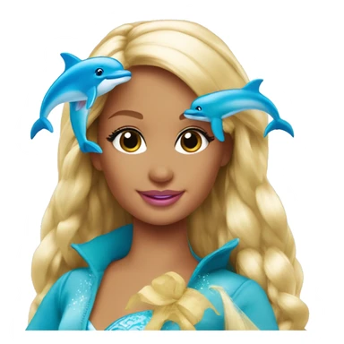 barbie magic dolphin sticker