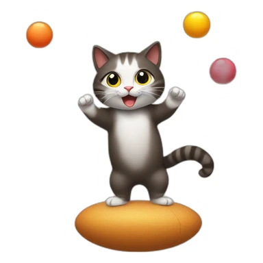 juggling cat sticker