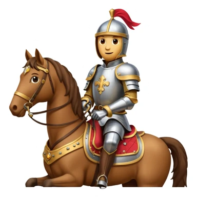 Emoticone Chevalier en armure sur cheval sticker