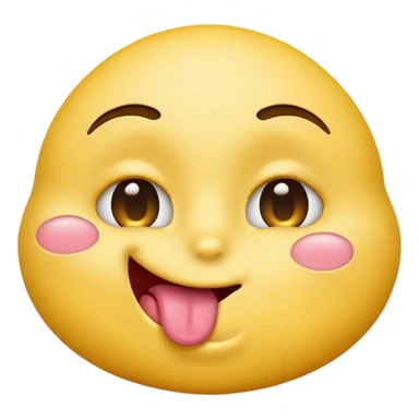 standard yellow emoji face leaning in for a kiss eyes rolled back tongue out cartoonish sticker