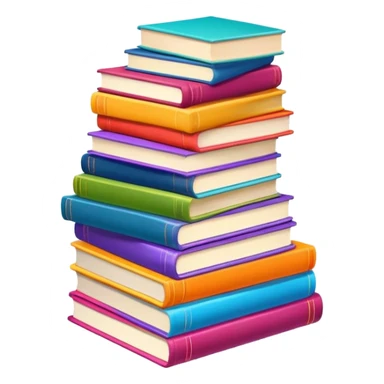 Stack of colorful books sticker