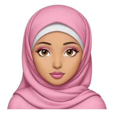 pretty lightskin pink hijabi baddie with makeup sticker