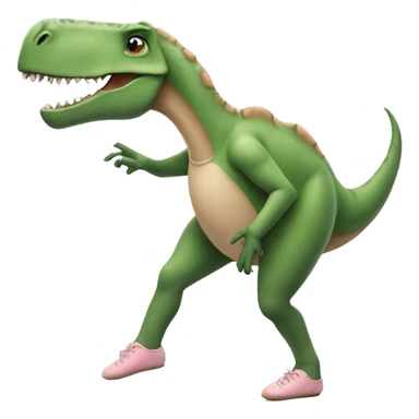 A dinosaur with ballet pointe shoes sticker