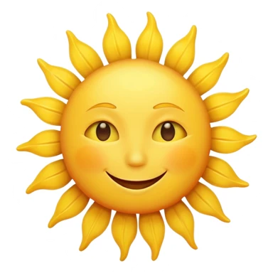 smiling sun emoji, simple and cheerful sticker