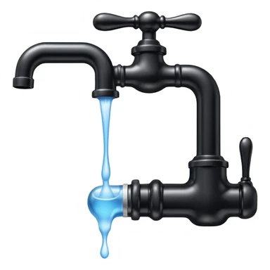 
water pouring from an old tap, 1980 sticker