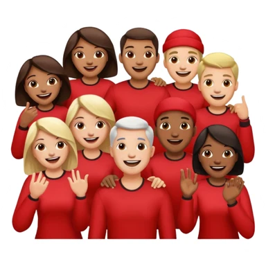 Red group peoples  sticker