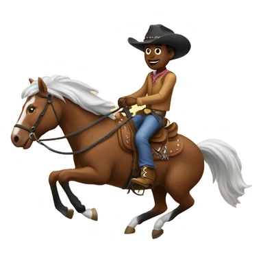 Cowboy riding rearinghorse sticker