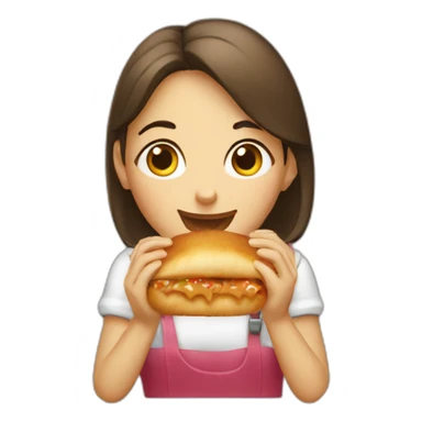 Girl eating panzerotti sticker