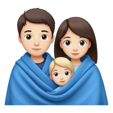 Boy and girl carrying blanket sticker