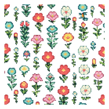 flower fantasy with retro game vibe sticker