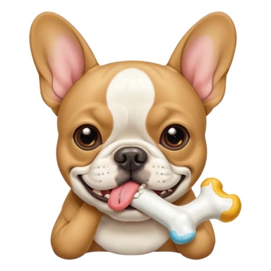 French bulldog with a bone  sticker