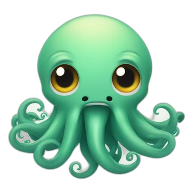 cute kraken with big open mouth sticker