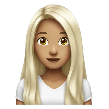 cute girl with long hair white sticker