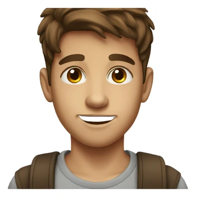 brown haired boy portrait sticker