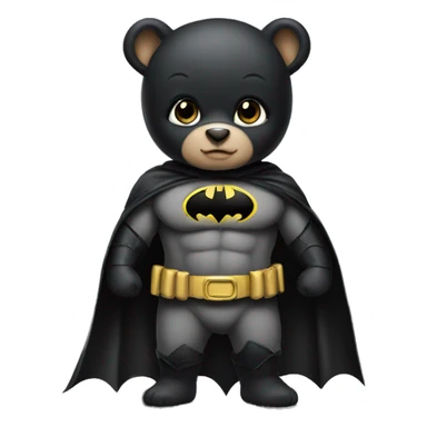 Baby bear dressed up as Batman sticker