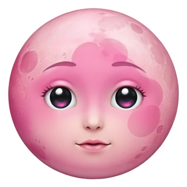 Pink moon with no eyes, no nose, no eyebrows and no mouth sticker