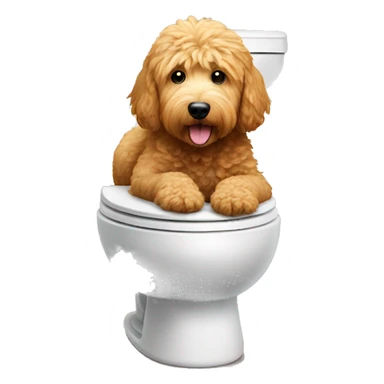 Golden doodle on top of the toilet sticker
