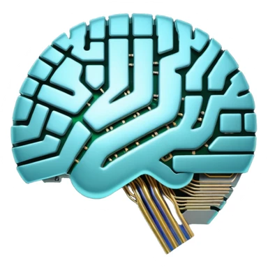 3D circuit board brain sticker