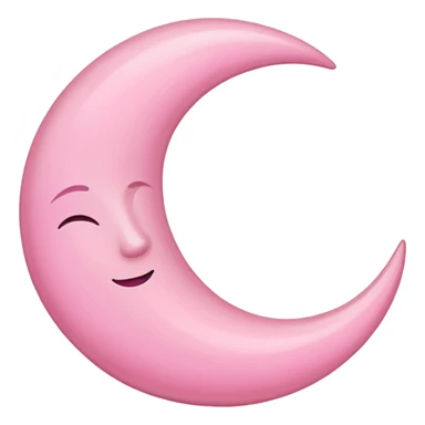 Pink crescent moon sticker