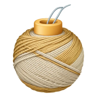 ball of knitting thread milk colour without anything sticker