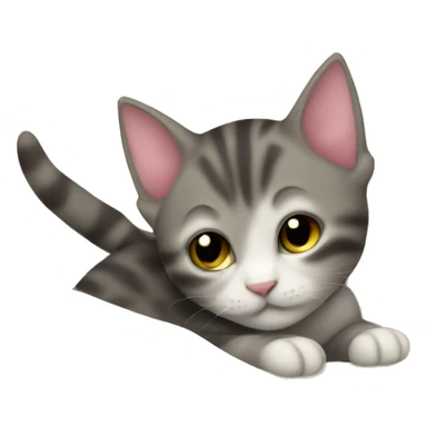 small kitten snuggling sticker