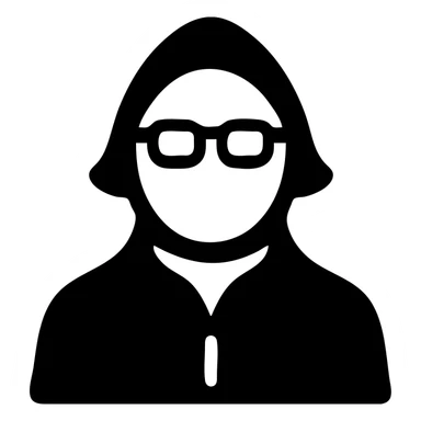 a medieval man wearing black glasses and a black suit sticker