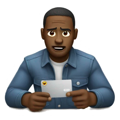 hitting the credit card on the table while crying sticker