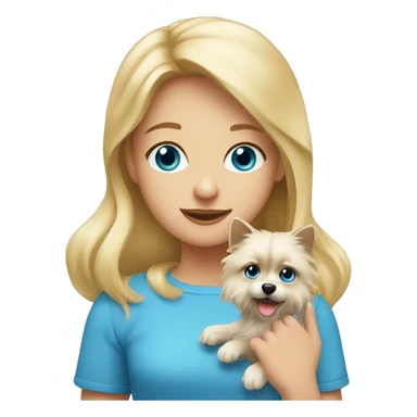 Blonde girl blue eyes holding spitz  sticker