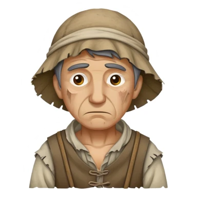 Peasant man sad sticker