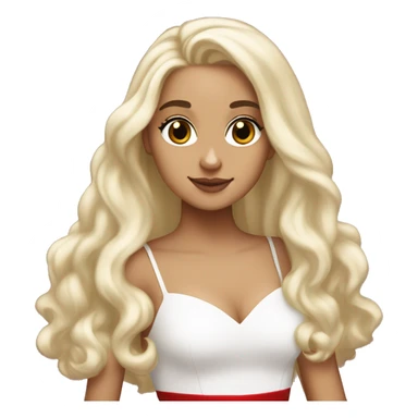 white ariana grande, blonde hair, red dress, ethereal  sticker