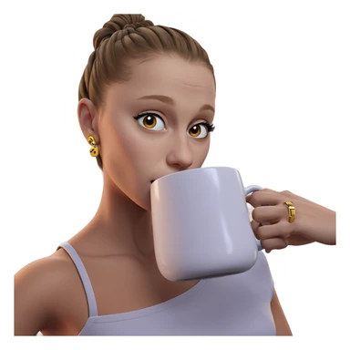 girl with mug and earrings sticker