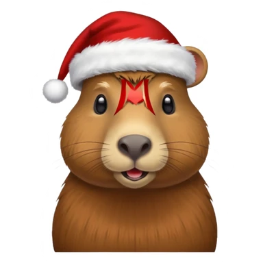 Un. Capibara, un sombrero de Navidad. sticker