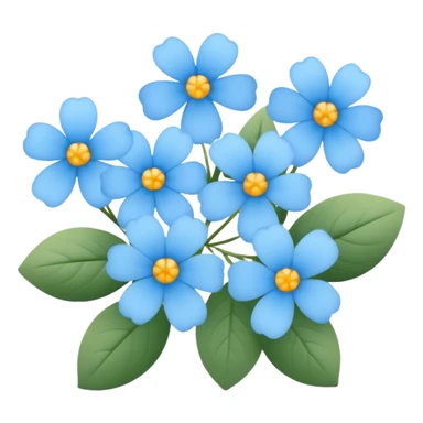 light blue small flowers cute  sticker