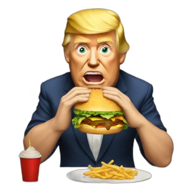 Trump eating a burger  sticker