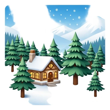 Pretty snow covered christmas scene sticker