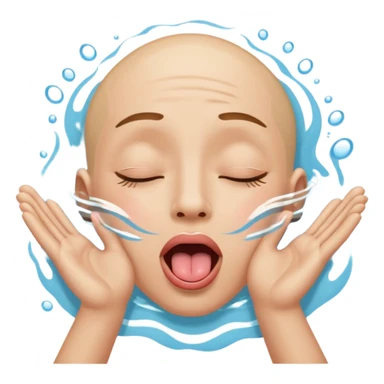 Emoji cerrando los ojos y la lengua fuera y con las manos como que estuviera nadando sticker