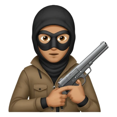Hoodlum burglar madk and gun with switch and extended clip sticker