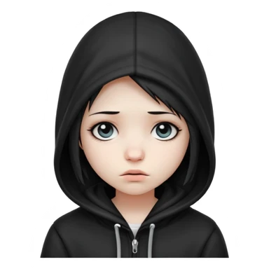 sad emo girl with a hood sticker