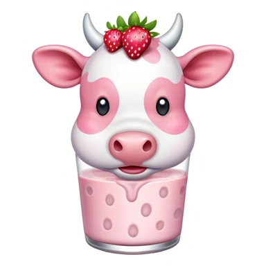 Strawberry milk cow sticker