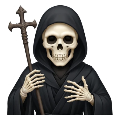 grim reaper not his face him in his black robe that cover his face  sticker