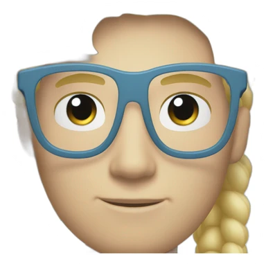 Pale white tech guy with short blonde hair and pale blue eyes and crystal glasses sticker